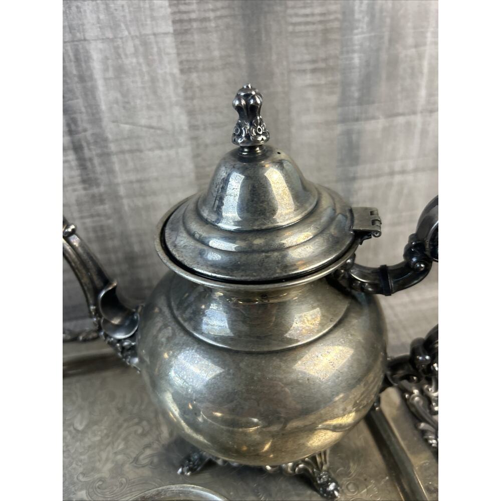 VTG Oneida USA Silver Plate 5-piece Coffee/Tea Service Set with Tray - Picture 5 of 14